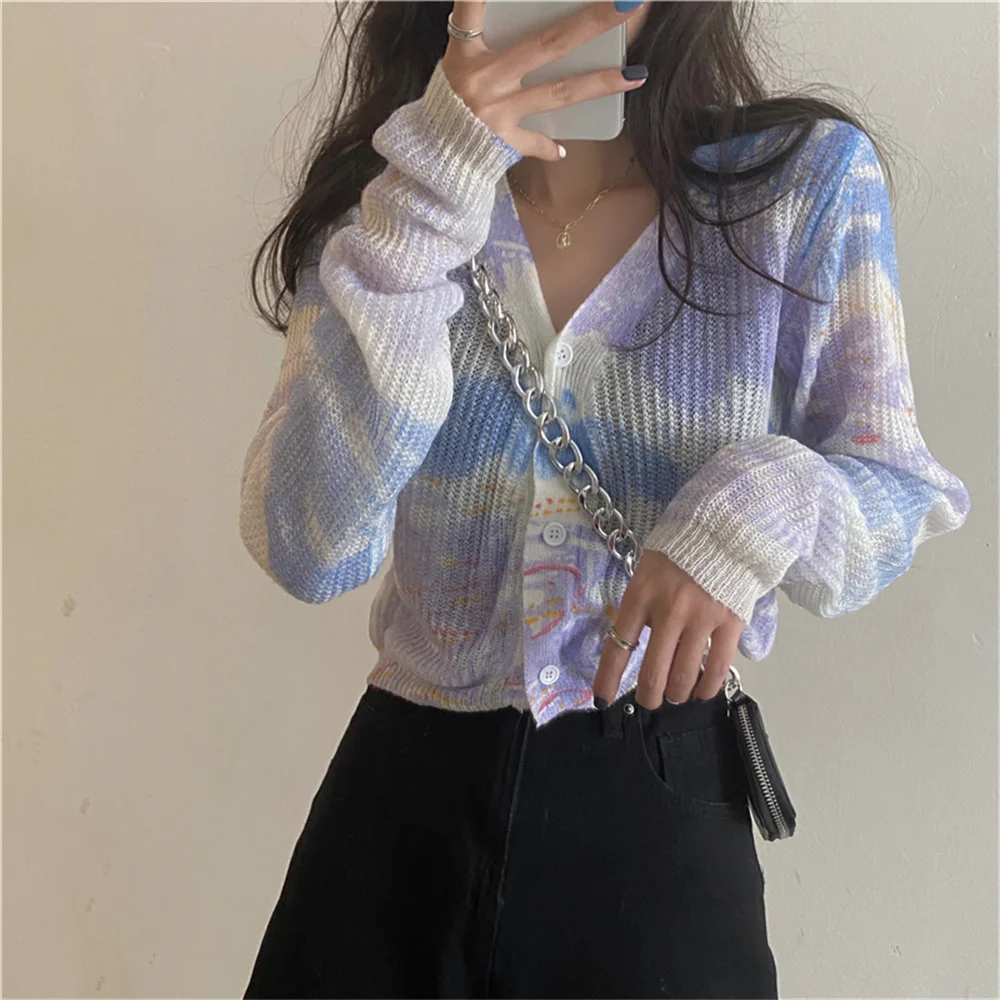 Korean V-Neck Students Chic Women Tops Rainbow All Match Sweet Loose Elegant Femme Autumn Cardigans Knitted Sweaters
Korean V-Neck Students Chic Women Tops Rainbow All Match Sweet Loose Elegant Femme Autumn Cardigans Knitted Sweaters