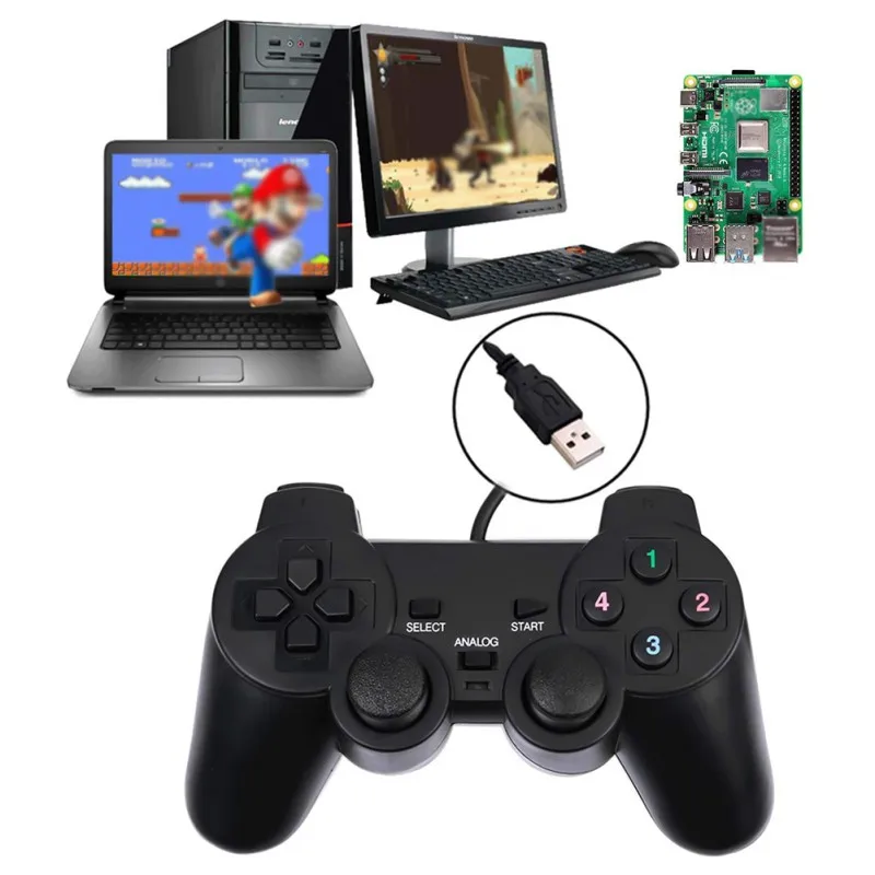 USB Wired Game Controller For Raspberry Pi Gamepad, Remote Dual Vibration Joystick Gamepad For Steam/ Roblox/ RetroPie/ RecalBox
USB Wired Game Controller For Raspberry Pi Gamepad, Remote Dual Vibration Joystick Gamepad For Steam/ Roblox/ RetroPie/ RecalBox