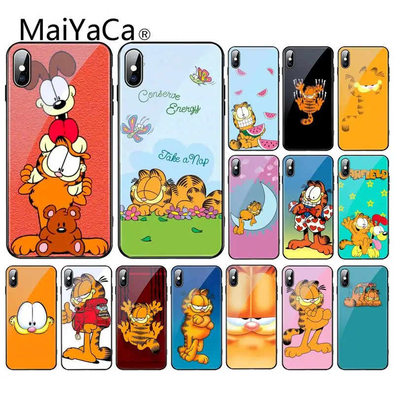 Милый милый чехол для телефона из закаленного стекла с рисунком Гарфилда iPhone 11 Pro