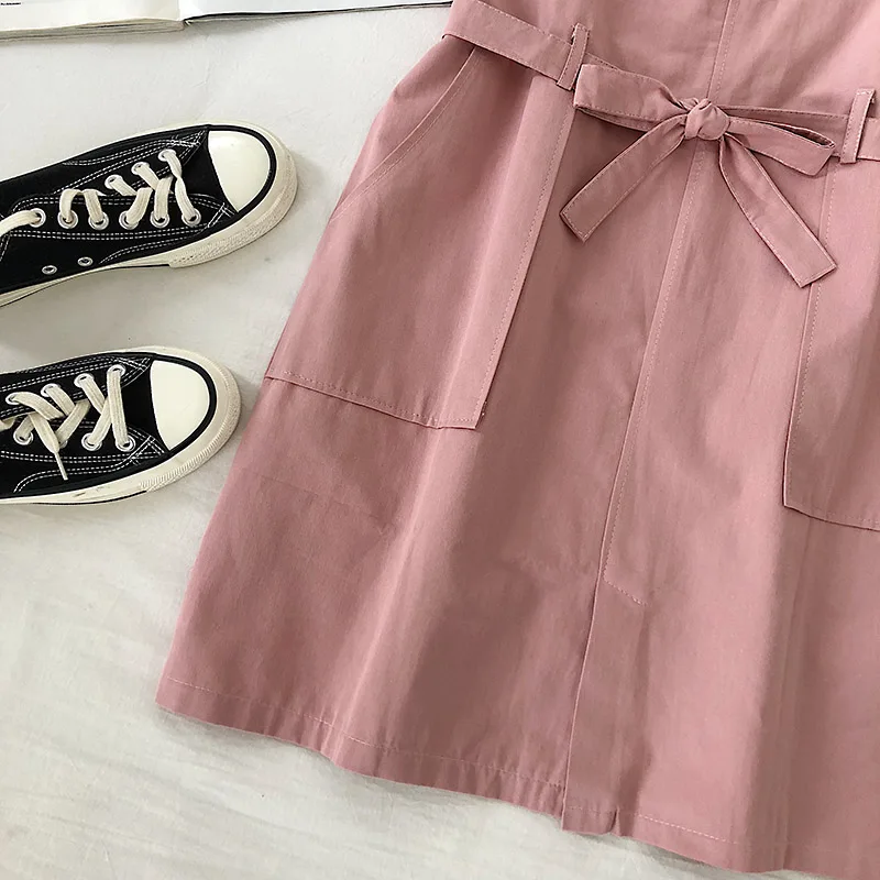 Women Sleeveless Dress Solid Pockets Bow Bandage Suspender Dresses Spring Korean Style Fashion Ulzzang Simple Sweet Leisure New
Women Sleeveless Dress Solid Pockets Bow Bandage Suspender Dresses Spring Korean Style Fashion Ulzzang Simple Sweet Leisure New