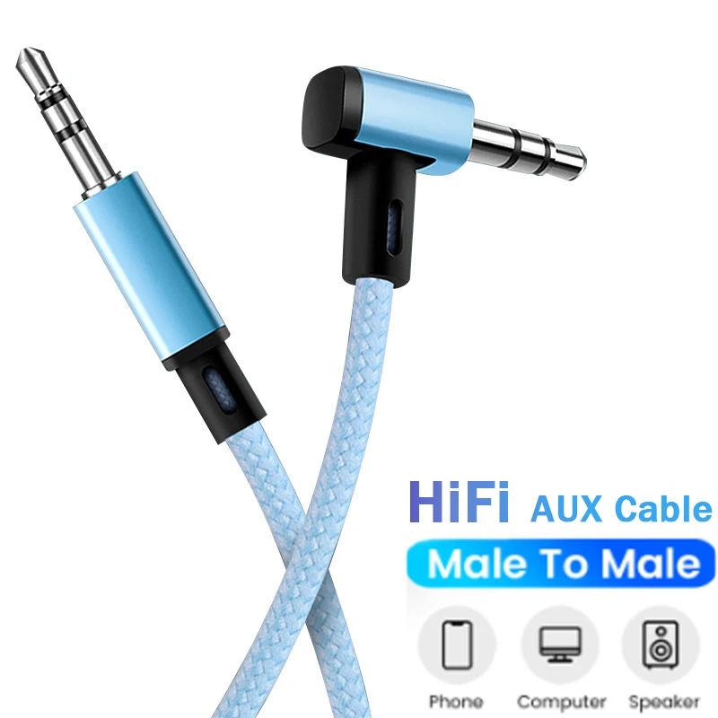 3.5mm Audio Cable 3.5mm Jack Elbow Aux Extension for Car Headphone 3.5mm AUX Male To Male Cord For Samsung Xiaomi Redmi Speaker
3.5mm Audio Cable 3.5mm Jack Elbow Aux Extension for Car Headphone 3.5mm AUX Male To Male Cord For Samsung Xiaomi Redmi Speaker