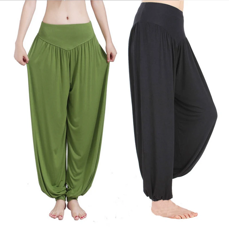 Фото Брюки женские для йоги с широкими штанинами свободные длинные - купить