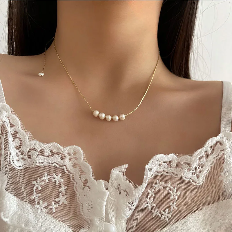Fashion Chain Natural Pearl Pendant Necklace Simply Design One Layer Thin Chain Necklace For Women Jewelry Gifts
Fashion Chain Natural Pearl Pendant Necklace Simply Design One Layer Thin Chain Necklace For Women Jewelry Gifts