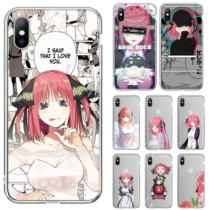 Nino Nakano Anime Phone Case For iPhone 13 Pro Max 12 Mini 11 SE2020 6 6S 7 8 Plus XS X XR Transparent Soft Cases Silicone Cover
Nino Nakano Anime Phone Case For iPhone 13 Pro Max 12 Mini 11 SE2020 6 6S 7 8 Plus XS X XR Transparent Soft Cases Silicone Cover