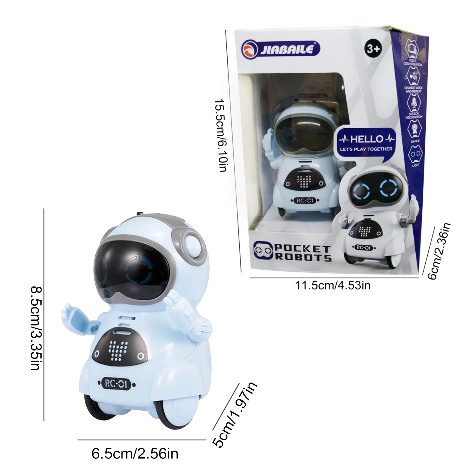 Intelligent Mini Pocket Robot Interactive Dialogue Voice Recognition Record Repeat Walk Sing Dance Telling Story Toys With Light
Intelligent Mini Pocket Robot Interactive Dialogue Voice Recognition Record Repeat Walk Sing Dance Telling Story Toys With Light