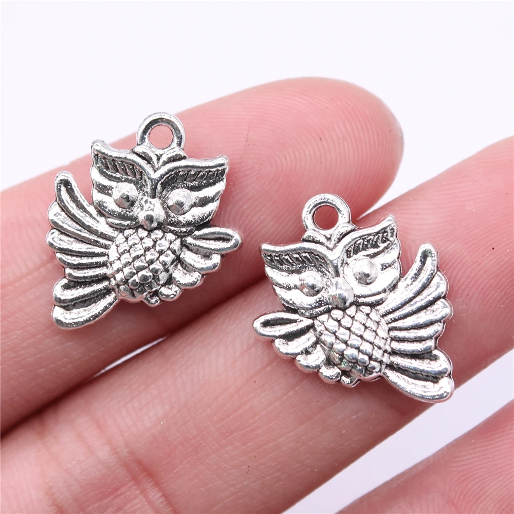 WYSIWYG 10pcs 17x16mm Owl Charms For Jewelry Making Antique Silver Plated Antique Bronze Color Jewelry Findings
WYSIWYG 10pcs 17x16mm Owl Charms For Jewelry Making Antique Silver Plated Antique Bronze Color Jewelry Findings