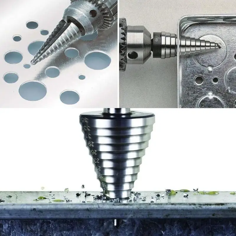 5-35mm High Speed Steel Grooved Drill 13 Steps Drilling Grooved Bit Durable Woodworking Hole Step Drill Wood Metal D6M3
5-35mm High Speed Steel Grooved Drill 13 Steps Drilling Grooved Bit Durable Woodworking Hole Step Drill Wood Metal D6M3