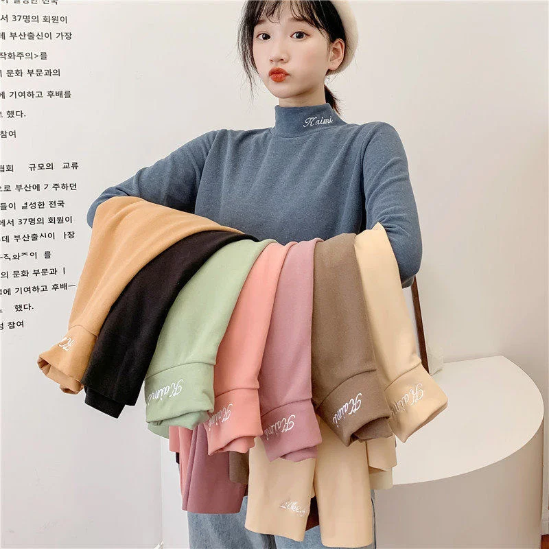 5 second fast hot clothes cationic bottoming shirt women's half high collar autumn and winter warm and versatile basic 
5 second fast hot clothes cationic bottoming shirt women's half high collar autumn and winter warm and versatile basic
