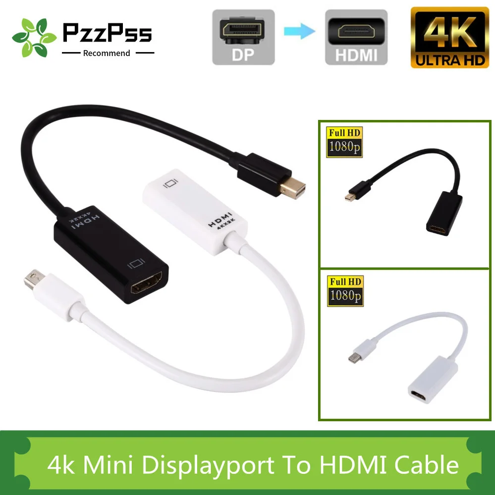 PzzPss DP в HDMI совместимый с 4K 1080P штекер-гнездо кабель дисплея ПК ТВ Мини проектор