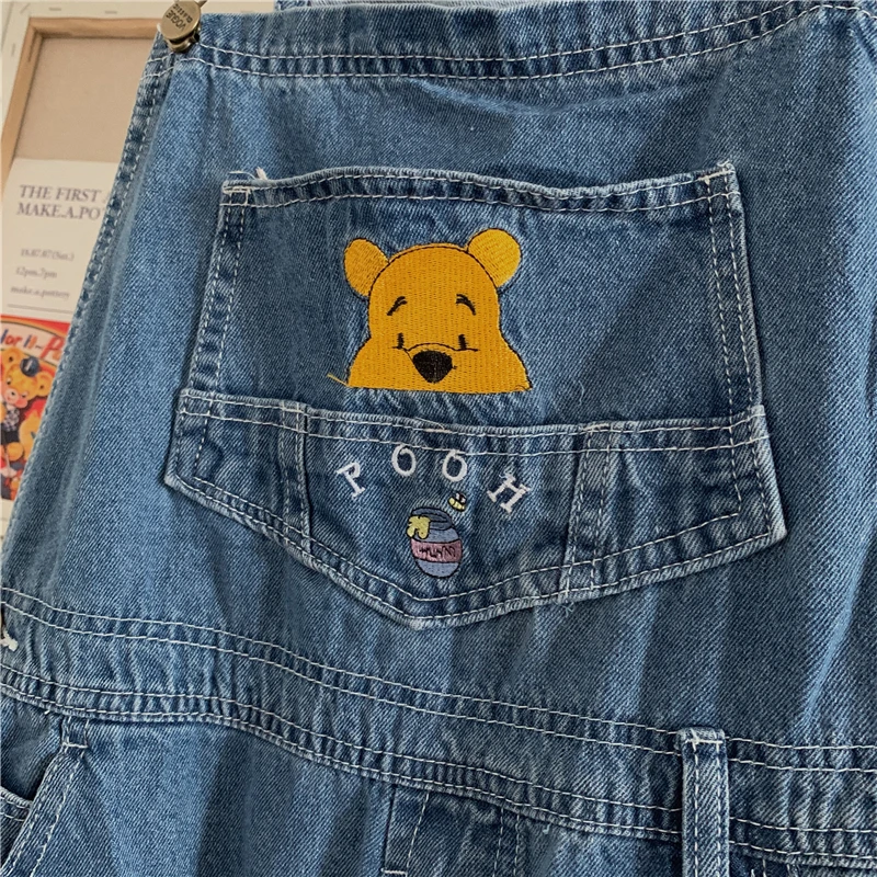 Women Rompers Girl Childlike Cute Jeans Overalls Cartoon Embroidered Bear Denim Jumpsuits Female Loose Retro Playsuit Mujer
Women Rompers Girl Childlike Cute Jeans Overalls Cartoon Embroidered Bear Denim Jumpsuits Female Loose Retro Playsuit Mujer