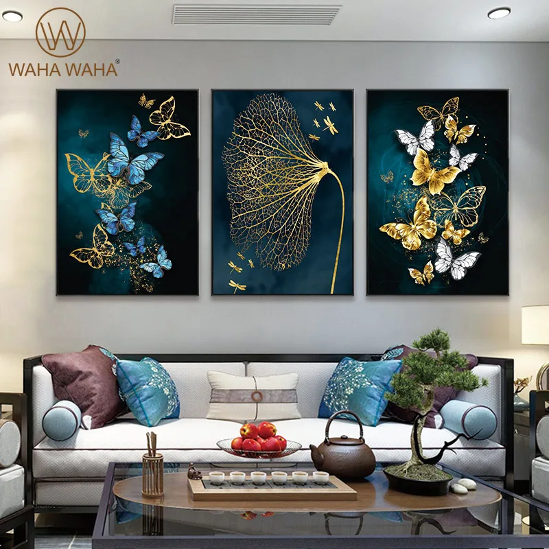 Modern Minimalist Poster Blue Gold Butterfly Picture on Canvas Wall Canvas Painting Mural Decoration for Living Room Home Decor
Modern Minimalist Poster Blue Gold Butterfly Picture on Canvas Wall Canvas Painting Mural Decoration for Living Room Home Decor