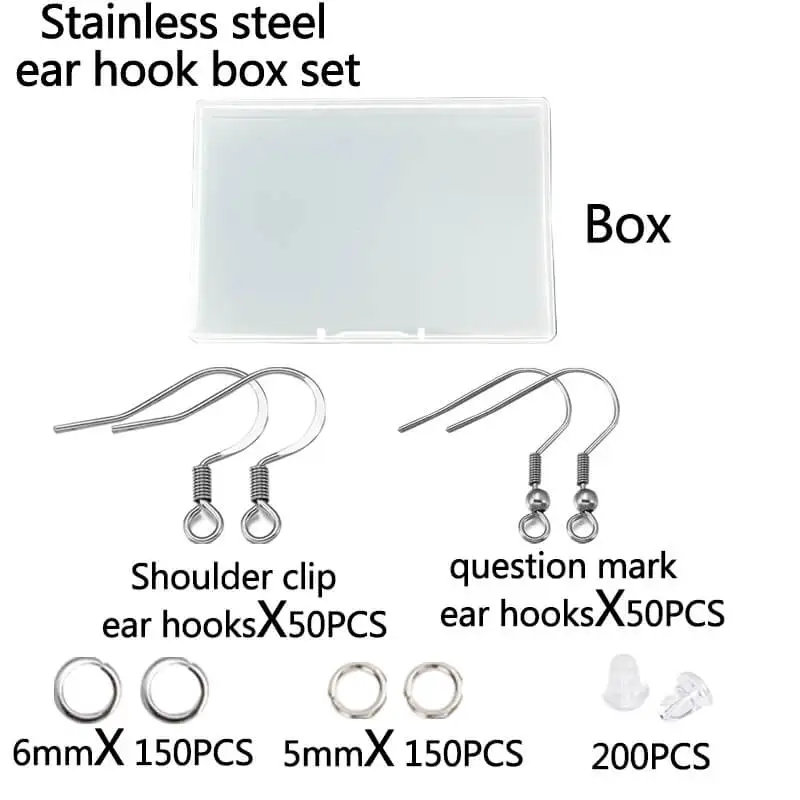 Boxed Stainless Steel Ear Hook Earring Back And Jump Rings Jewelry Sets Components for Jewelry Making Accessories
Boxed Stainless Steel Ear Hook Earring Back And Jump Rings Jewelry Sets Components for Jewelry Making Accessories