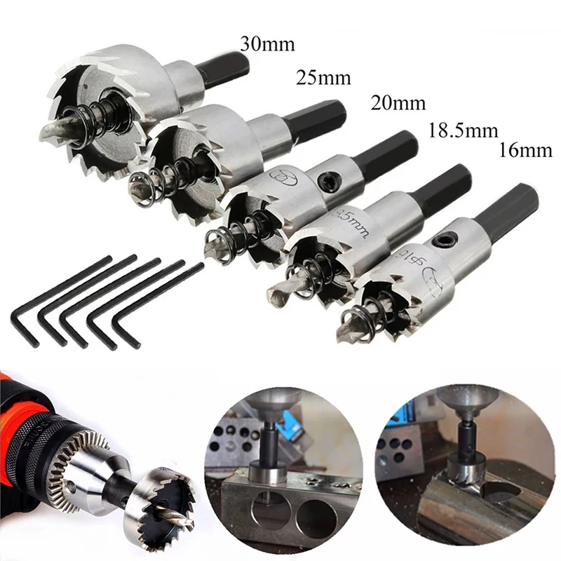 5Pcs Set 16/18.5/20/25/30Mm Carbide Tip Hss Boor Hole Saw Set rvs Metalen Legering Punch Gat Houtbewerking Gereedschap Tip Set
5Pcs Set 16/18.5/20/25/30Mm Carbide Tip Hss Boor Hole Saw Set rvs Metalen Legering Punch Gat Houtbewerking Gereedschap Tip Set