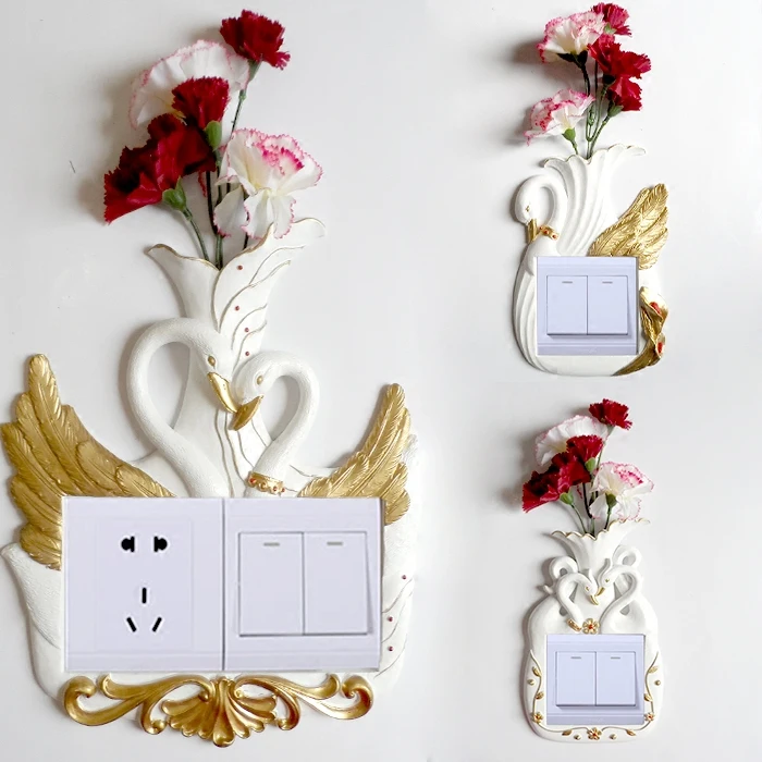 Switch Wall Sticker Protective Cover Creative European Plug - Paste Resin Living Room Double Open Creative Dust Cover 
Switch Wall Sticker Protective Cover Creative European Plug - Paste Resin Living Room Double Open Creative Dust Cover