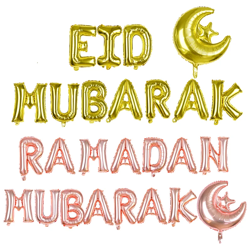 EID MUBARAK Foil Letter Balloons With Star Moon Eid Balloon For Ramadan Mubarak Festiva Decoration Supplies
EID MUBARAK Foil Letter Balloons With Star Moon Eid Balloon For Ramadan Mubarak Festiva Decoration Supplies