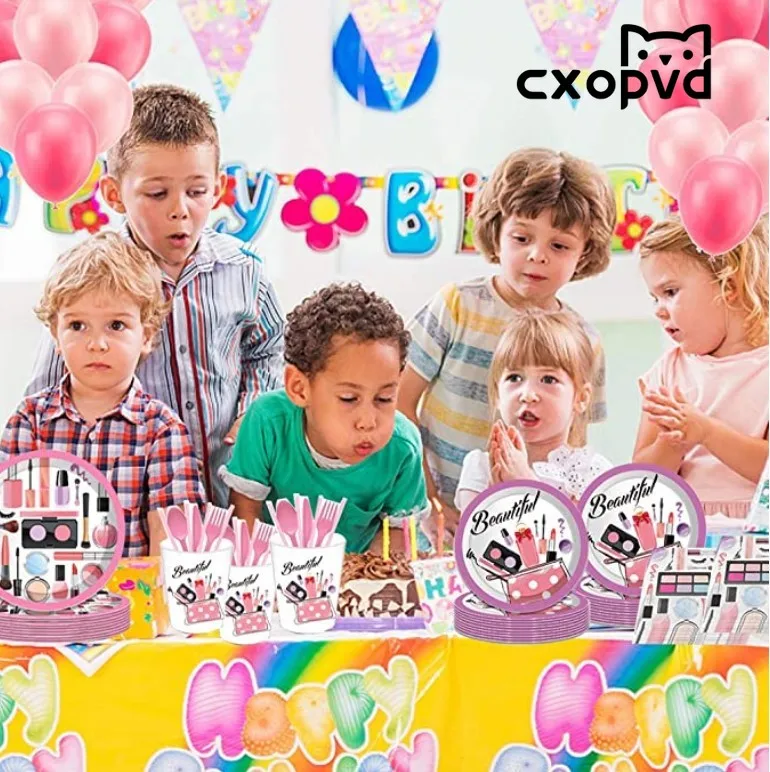 New Cosmetics SPA Makeup Theme Party Decoration Tableware Paper Cup Plate Napkins Pennant Girls Birthday Favors Wedding Supplies
New Cosmetics SPA Makeup Theme Party Decoration Tableware Paper Cup Plate Napkins Pennant Girls Birthday Favors Wedding Supplies