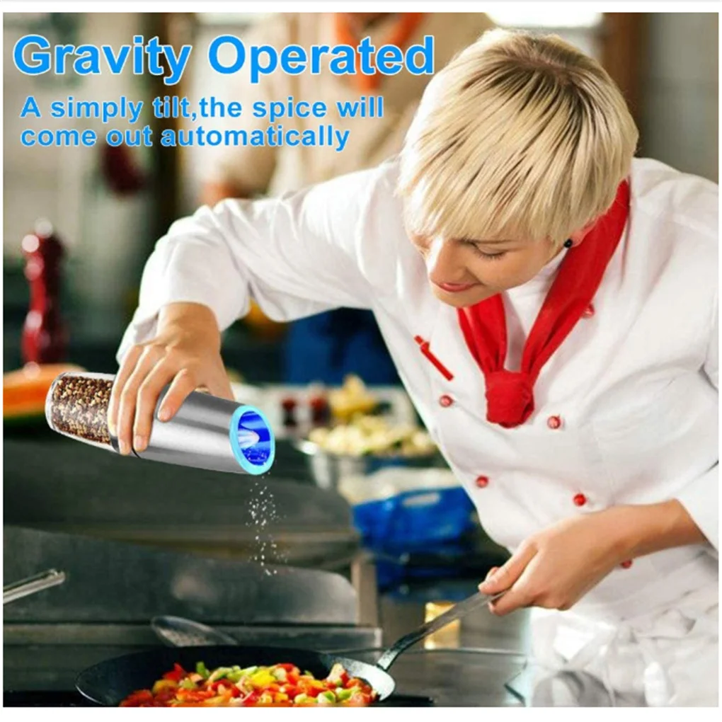 Electric Automatic Mill Pepper and Salt Grinder LED Light Peper Spice Grain Mills Porcelain Grinding Core Mill Kitchen Tools
Electric Automatic Mill Pepper and Salt Grinder LED Light Peper Spice Grain Mills Porcelain Grinding Core Mill Kitchen Tools