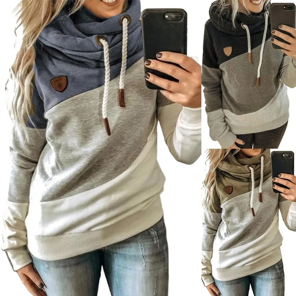 Women Fashion Autumn Winter Sports Stitching Hoodie Cotton Blend Long Sleeve Sweatshirt
Women Fashion Autumn Winter Sports Stitching Hoodie Cotton Blend Long Sleeve Sweatshirt