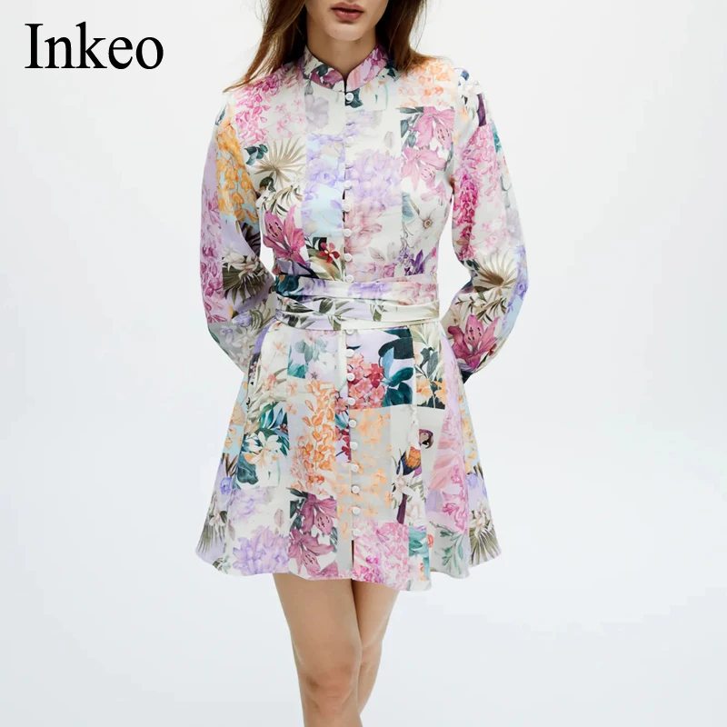 Floral print Mini dress With Sashes Women Long sleeve A-Line Female Dresses Casual Vestidos 2021 Ladies Casual Fall INKEO 1D042
Floral print Mini dress With Sashes Women Long sleeve A-Line Female Dresses Casual Vestidos 2021 Ladies Casual Fall INKEO 1D042