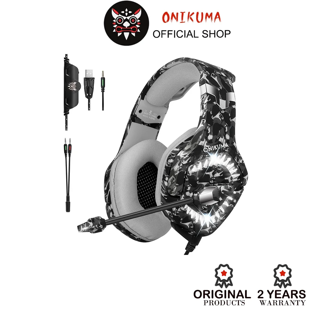 ONIKUMA K1Pro Camouflage Grey Gaming Headset Deep Bass Headphones Game Earphone Casque with Mic for PC Mobile Phone New Xbox
ONIKUMA K1Pro Camouflage Grey Gaming Headset Deep Bass Headphones Game Earphone Casque with Mic for PC Mobile Phone New Xbox