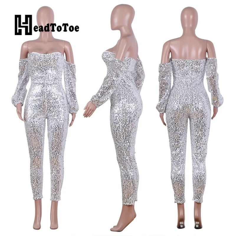 Sexy Women Off Shoulder Sequined Jumpsuits Ladies Long Sleeve Skinny Party Rompers Jumpsuit One Piece Overalls
Sexy Women Off Shoulder Sequined Jumpsuits Ladies Long Sleeve Skinny Party Rompers Jumpsuit One Piece Overalls
