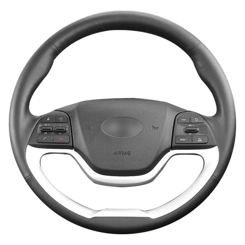 Hand-stitched Black Artificial Leather Car Steering Wheel Cover for Kia Morning 2011-2016 Picanto 2012-2015
Hand-stitched Black Artificial Leather Car Steering Wheel Cover for Kia Morning 2011-2016 Picanto 2012-2015