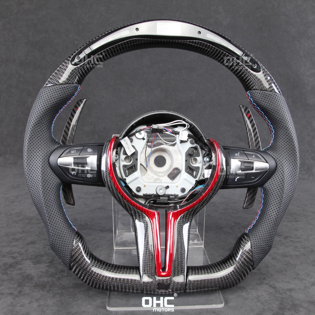 Светодиодное эффективное рулевое колесо из углеродного волокна для BMW M3 с кнопками 
Светодиодное эффективное рулевое колесо из углеродного волокна для BMW M3 с кнопками