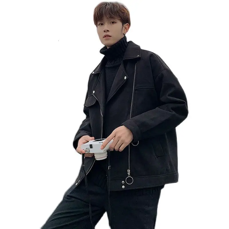 2020 Winter Men's Casual High-quality Woolen Blends Lapel Collar Coats Loose Jacket Fashion Black Color Outerwear Size S-3XL
2020 Winter Men's Casual High-quality Woolen Blends Lapel Collar Coats Loose Jacket Fashion Black Color Outerwear Size S-3XL