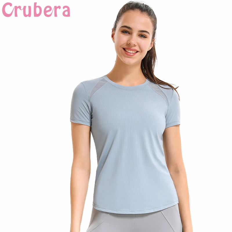 CRUBERA Spring and Summer Slimming Yarn Sportswear Women's Short-Sleeved Thin Quick-drying Running Fitness Yoga T-shirt
CRUBERA Spring and Summer Slimming Yarn Sportswear Women's Short-Sleeved Thin Quick-drying Running Fitness Yoga T-shirt