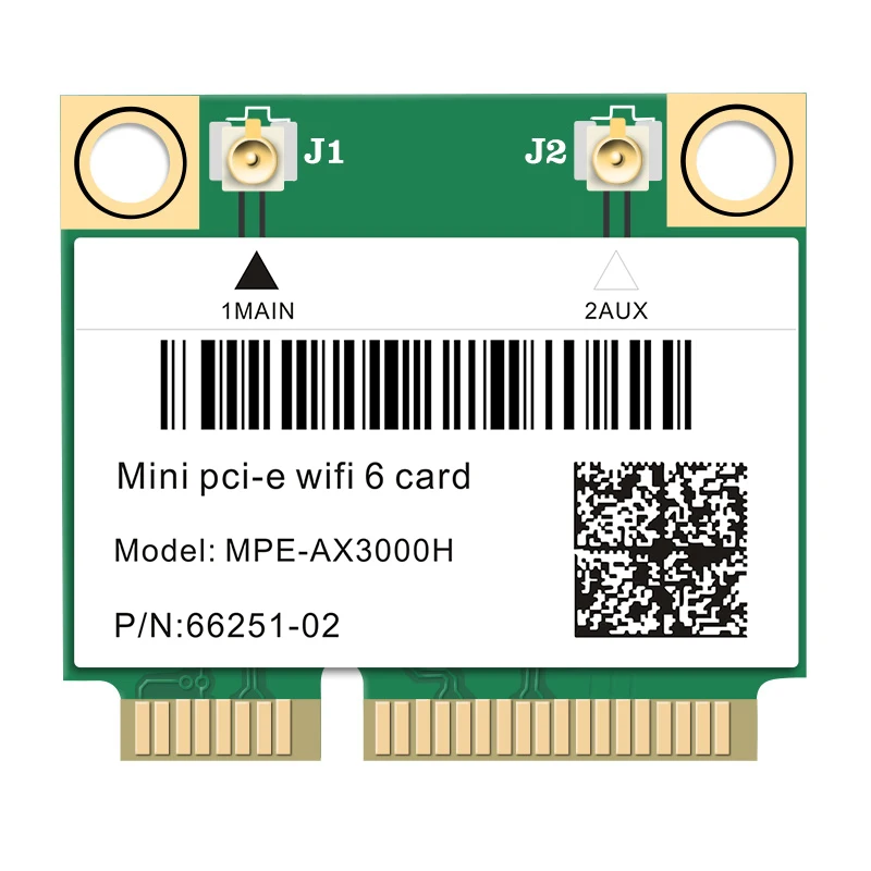 2974Mbps Wifi 6 Dual Band Wireless Half Mini PCI-E Network Wlan Wifi Card Bluetooth 5.0 802.11ax/ac 2.4Ghz/5Ghz Adapter
2974Mbps Wifi 6 Dual Band Wireless Half Mini PCI-E Network Wlan Wifi Card Bluetooth 5.0 802.11ax/ac 2.4Ghz/5Ghz Adapter