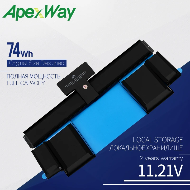 Аккумулятор ApexWay для ноутбука APPLE MacBook Pro, 11,21 в, 74Wh, A1437, 13 дюймов, Retina A1425 (конец 2012 года, начала 2013 года), 020-7653-A с
Аккумулятор ApexWay для ноутбука APPLE MacBook Pro, 11,21 в, 74Wh, A1437, 13 дюймов, Retina A1425 (конец 2012 года, начала 2013 года), 020-7653-A с