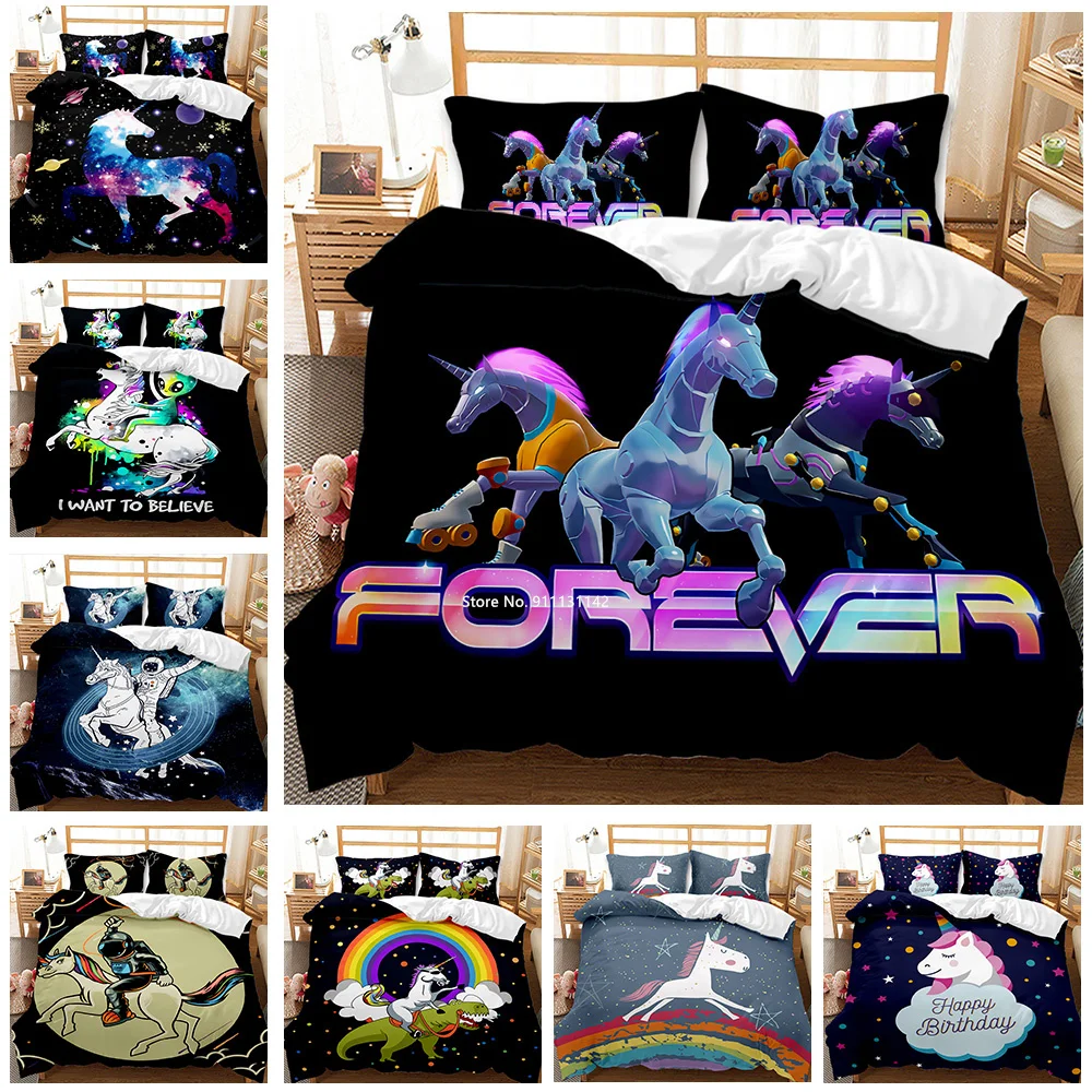 Color cartoon unicorn digital print bedding set Bedroom decor King Queen size down bed cover Pillowcase 2-3 sets
Color cartoon unicorn digital print bedding set Bedroom decor King Queen size down bed cover Pillowcase 2-3 sets