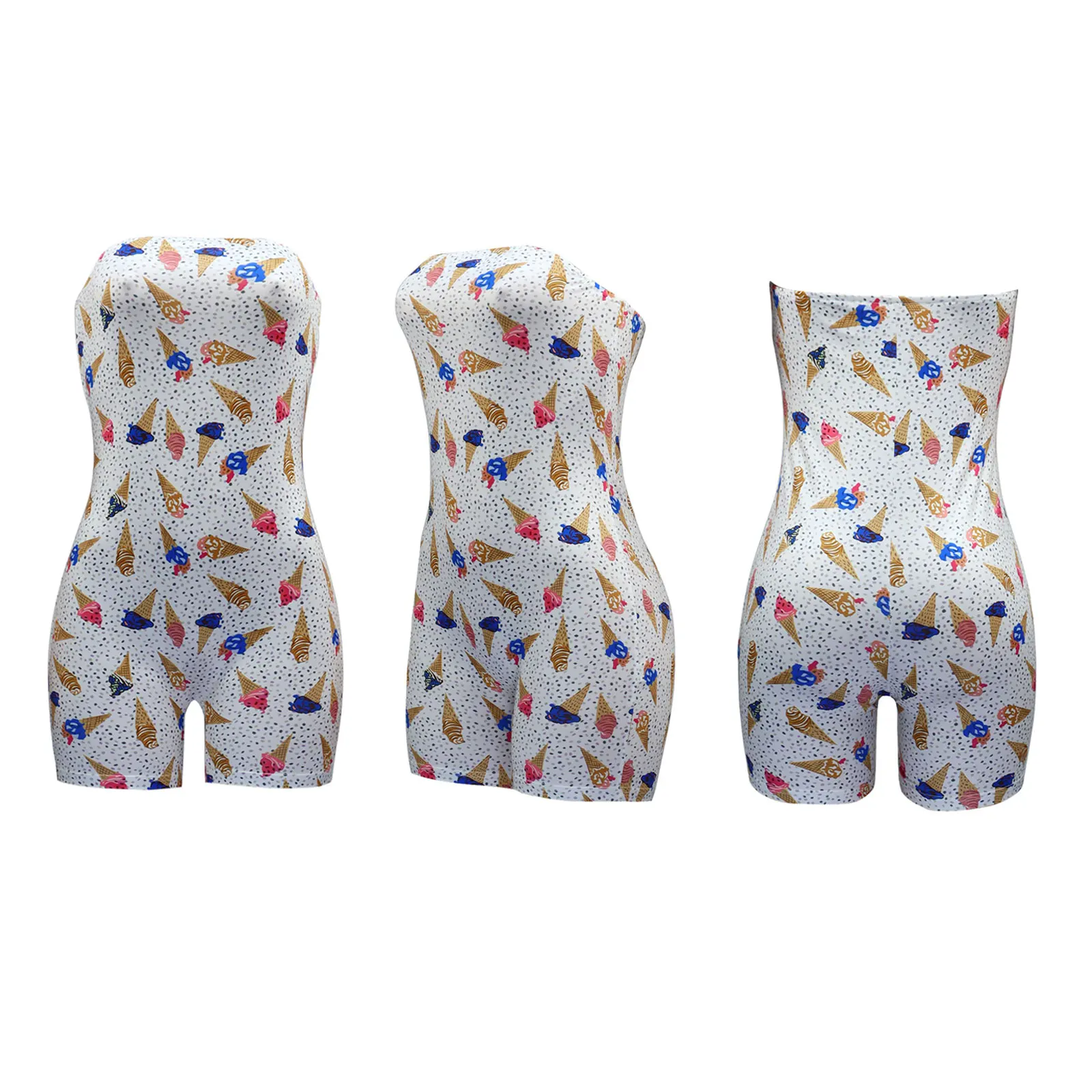 Womens Sexy Strapless Slim Fit Jumpsuit Fashion Ice Cream Printed Off-shoulder Bottoming Bodysuit
Womens Sexy Strapless Slim Fit Jumpsuit Fashion Ice Cream Printed Off-shoulder Bottoming Bodysuit