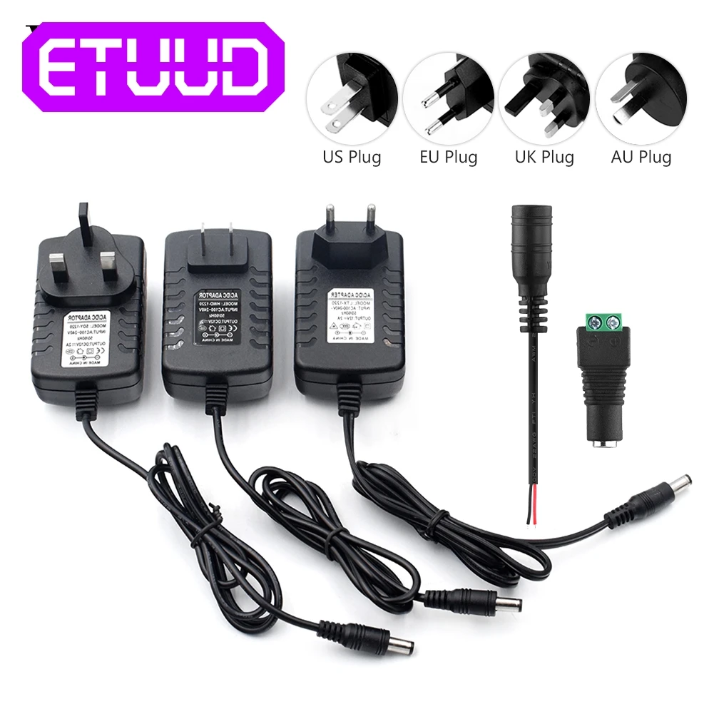 DC 12 V Volt 2A Power Adapter Supply Switching AC 100V-240V to 12V DC Power Supply Adapter EU US UK Plug For Led Light Lamp
DC 12 V Volt 2A Power Adapter Supply Switching AC 100V-240V to 12V DC Power Supply Adapter EU US UK Plug For Led Light Lamp