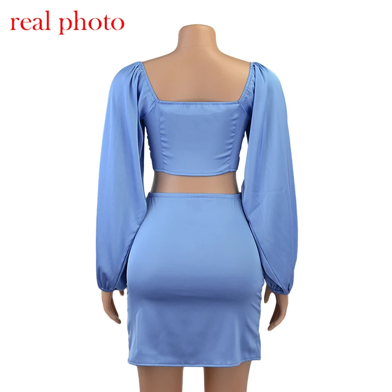 Drawstring Ruched Sexy Top and Skirt Two Piece Sets Matching Set Backless Lantern Sleeve Crop Tops Summer Outfits
Drawstring Ruched Sexy Top and Skirt Two Piece Sets Matching Set Backless Lantern Sleeve Crop Tops Summer Outfits