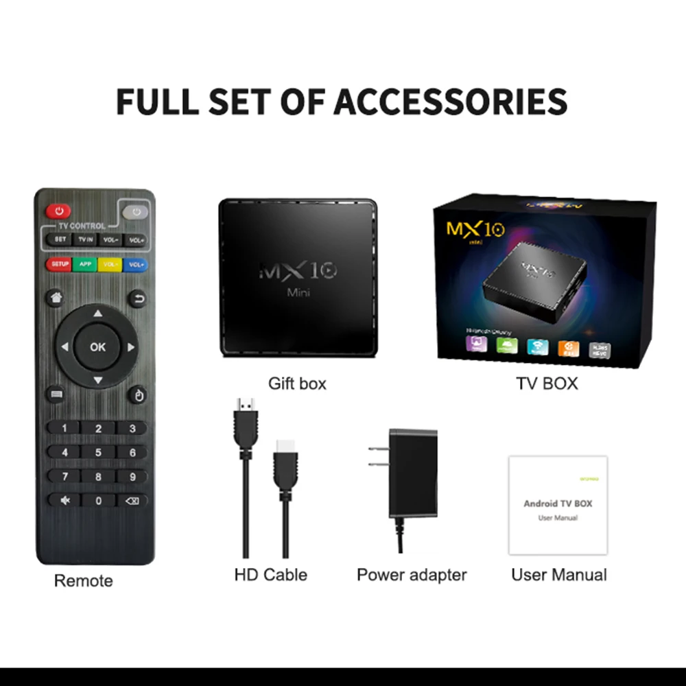 MX10 Mini TV Box Android 10 Support 2.4G&5G Dual wifi Google Voice Assistant 4K 60fps BT4.2 Google Player Youtube Media Player
MX10 Mini TV Box Android 10 Support 2.4G&5G Dual wifi Google Voice Assistant 4K 60fps BT4.2 Google Player Youtube Media Player