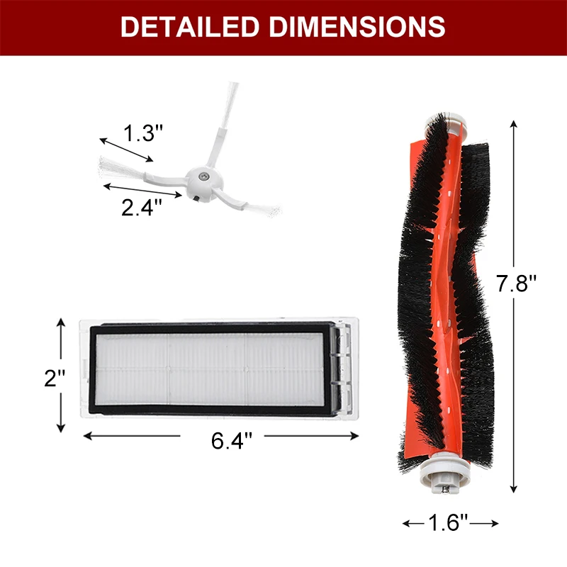 HEPA Filter Main Brush Side Brush Mop Vacuum Cleaners Parts Accessories Kits for Xiaomi Mi 1S Robot for Roborock S50 S51 S5 S6
HEPA Filter Main Brush Side Brush Mop Vacuum Cleaners Parts Accessories Kits for Xiaomi Mi 1S Robot for Roborock S50 S51 S5 S6