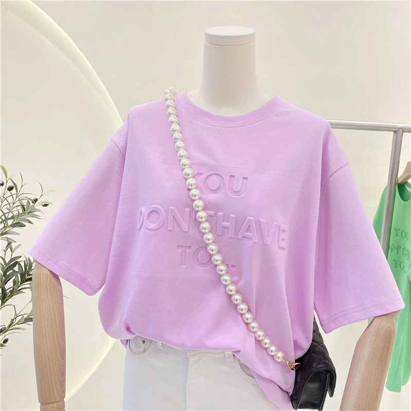 2021 Summer Female New Printed Letter Crew Neck T-shirt Women's Short Sleeve Solid Color Loose Tee Fashion Slimming Pullover Tee
2021 Summer Female New Printed Letter Crew Neck T-shirt Women's Short Sleeve Solid Color Loose Tee Fashion Slimming Pullover Tee
