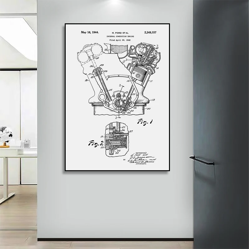 Vintage Car Parts Blueprint Poster Car Engine Print Motor Patent Canvas Painting Abstract Wall Art for Living Room Home Decor
Vintage Car Parts Blueprint Poster Car Engine Print Motor Patent Canvas Painting Abstract Wall Art for Living Room Home Decor
