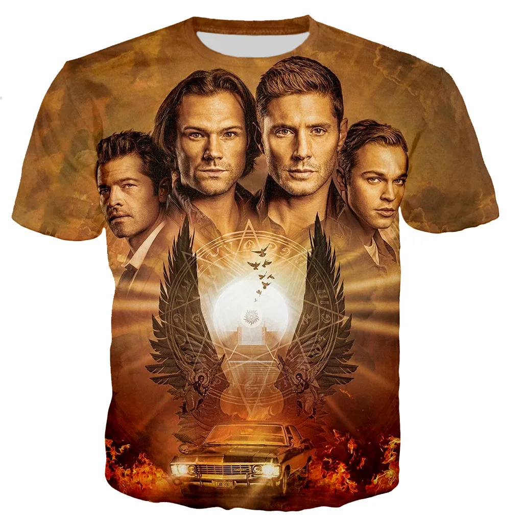 2021 TV Series Supernatural Men/women New Fashion Cool 3D Supernatural Printed T-shirt Casual Style Hip Hop Streetwear Clothes 
2021 TV Series Supernatural Men/women New Fashion Cool 3D Supernatural Printed T-shirt Casual Style Hip Hop Streetwear Clothes