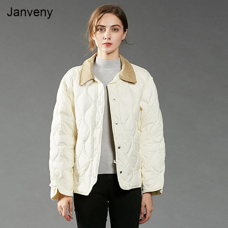 Janveny 2021 Winter Women 90% White Duck Down Jacket Ultra Light Casual Single Breasted Warm Coat Light Windproof Outwear
Janveny 2021 Winter Women 90% White Duck Down Jacket Ultra Light Casual Single Breasted Warm Coat Light Windproof Outwear