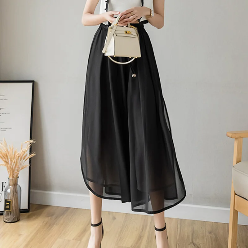 Korean Elegant Office Lady Split Black Chiffon Pants Women Trousers High Waist Wide Leg Pants Casual Culottes Pants Women 2021
Korean Elegant Office Lady Split Black Chiffon Pants Women Trousers High Waist Wide Leg Pants Casual Culottes Pants Women 2021