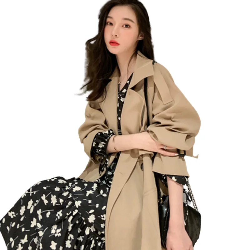 Women's Trench Cout New Spring And Autumn Jacket Women's Wind Breaker Female Mid-length Casual Tops Loose Khaki Coat A197
Women's Trench Cout New Spring And Autumn Jacket Women's Wind Breaker Female Mid-length Casual Tops Loose Khaki Coat A197