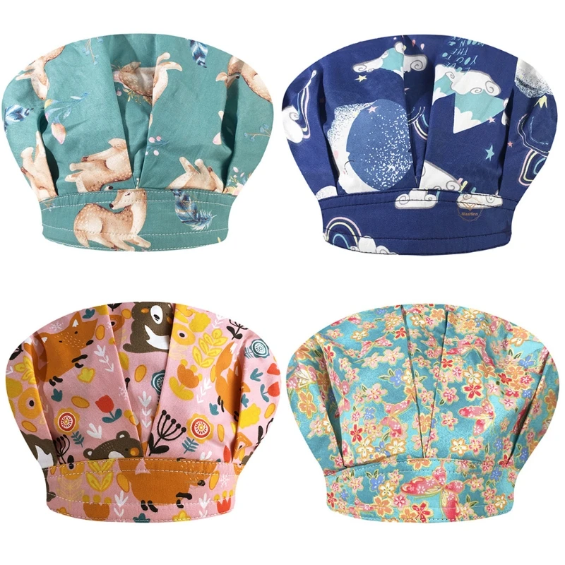 4pcs Adjustable Working Scrub Cap with Sweatband Cartoon Elastic Bouffant Hat 
4pcs Adjustable Working Scrub Cap with Sweatband Cartoon Elastic Bouffant Hat