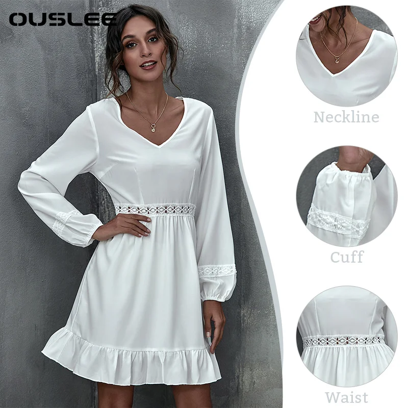 OUSLEE Women Ruffles Dress Hollow Out Boho Style Beach Mini Dresses Lantern Sleeve Ladies Elegant Party Dresses Vestido De Mujer
OUSLEE Women Ruffles Dress Hollow Out Boho Style Beach Mini Dresses Lantern Sleeve Ladies Elegant Party Dresses Vestido De Mujer