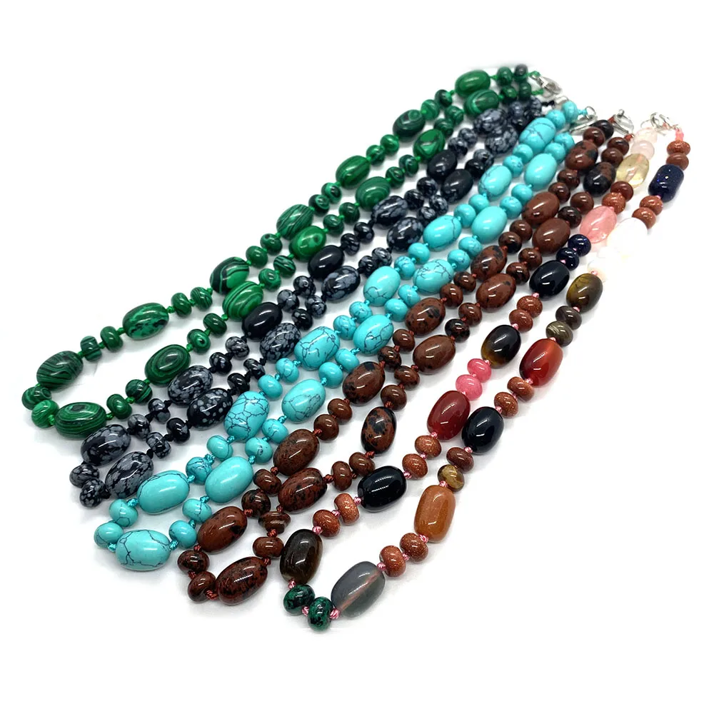 Natural Stone Semi-precious Stone 10x14mm Cylindrical Beads 5x9mm Abacus Beads Ladies Necklace about 18 Inches
Natural Stone Semi-precious Stone 10x14mm Cylindrical Beads 5x9mm Abacus Beads Ladies Necklace about 18 Inches