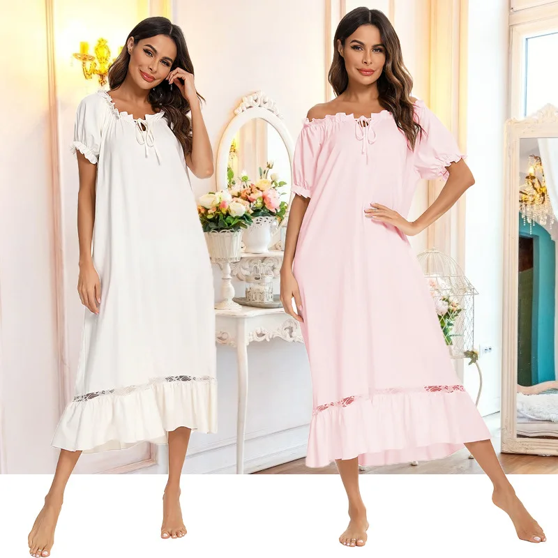Summer Woman Outfit Women's Nightdress Cute Short Sleeve Nightdress Home Wear Casual Wear Home Suit Nightgown Sleepshirts
Summer Woman Outfit Women's Nightdress Cute Short Sleeve Nightdress Home Wear Casual Wear Home Suit Nightgown Sleepshirts