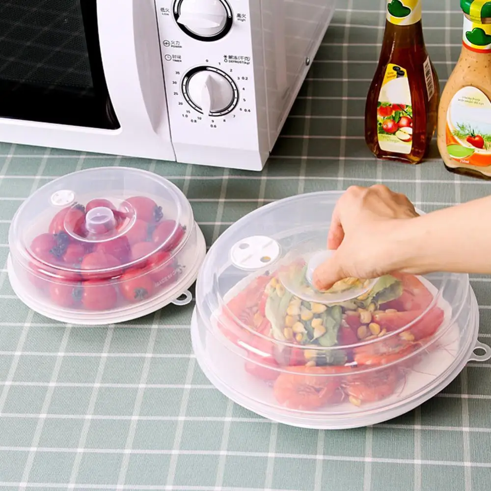 

Food Sealing Lid Microwave Oven Fridge Dish Plate Dustproof Cover With Vent Fresh-keeping Cover Kitchen Tool Food Organizer