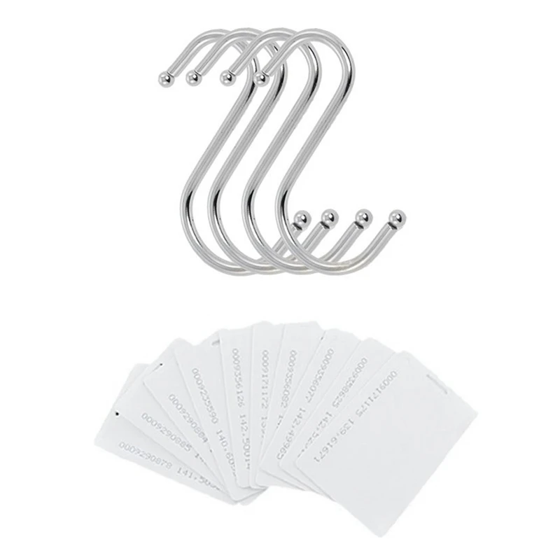 Hot TTKK 14 Pcs Accessories: 4 Pcs S Shaped Metal Hooks Hangers & 10 Pcs White 125Khz 1.9Mm RFID Access Proximity Card
Hot TTKK 14 Pcs Accessories: 4 Pcs S Shaped Metal Hooks Hangers & 10 Pcs White 125Khz 1.9Mm RFID Access Proximity Card