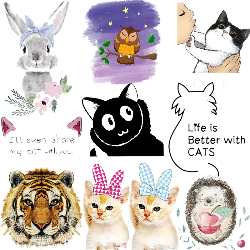 Cute Animal Heat Vinyl Transfer For Clothing Appliques Stickers For Clothes T-shirt Cartoon Cat Iron On Flower Transfers DIY
Cute Animal Heat Vinyl Transfer For Clothing Appliques Stickers For Clothes T-shirt Cartoon Cat Iron On Flower Transfers DIY